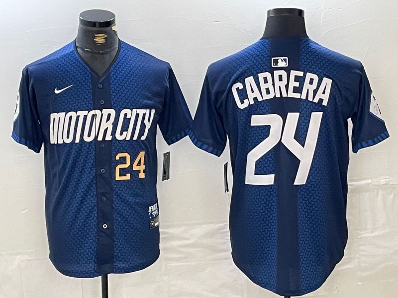 Men Detroit Tigers #24 Cabrera Blue City Edition Nike 2024 MLB Jersey style 4->detroit tigers->MLB Jersey